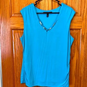White House Black Market Blue Blouse Size XL
